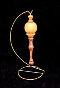 Handmade wooden ornament in Maple and Walnut 8" tall