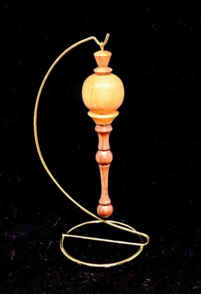 Handmade wooden ornament in Maple and Walnut 8" tall