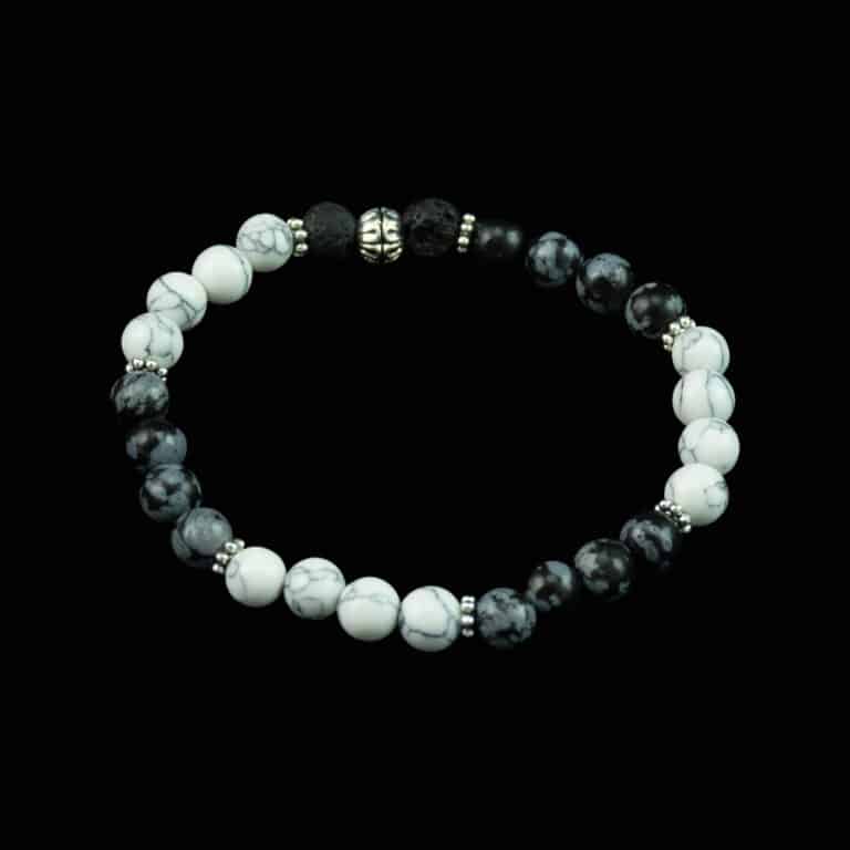 Black and white gemstone bracelet