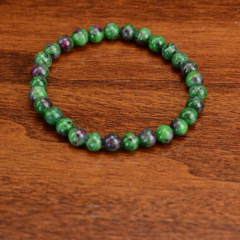 green and red ruby zoisite bracelet