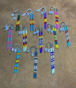 Native Inspired Single stick Fringe Earrings all 1