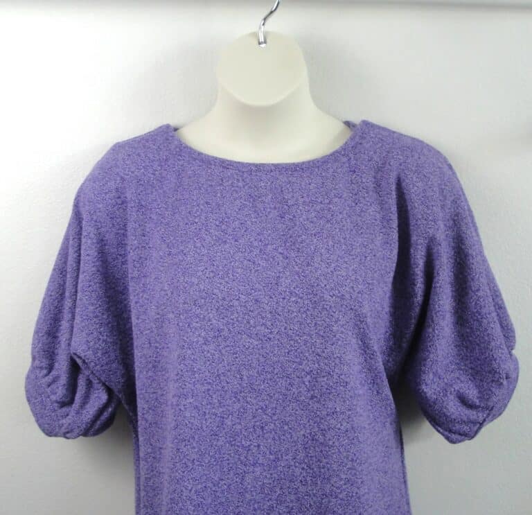Purple French Terry Libby adaptive 3/4 sleeve shirt