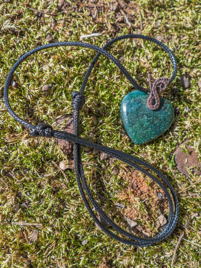 Radiant Wire-Wrapped Green Aventurine Heart Necklace