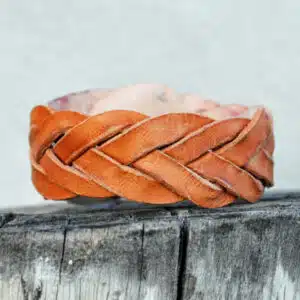 natural 5 strand mystery leather braid