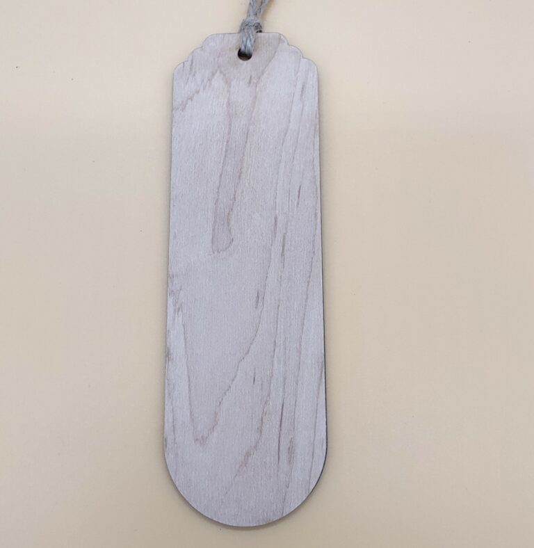 Wood backer of bookmark.