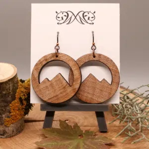 Quilted Maple Mountain Dangle Earrings - Laser Cut