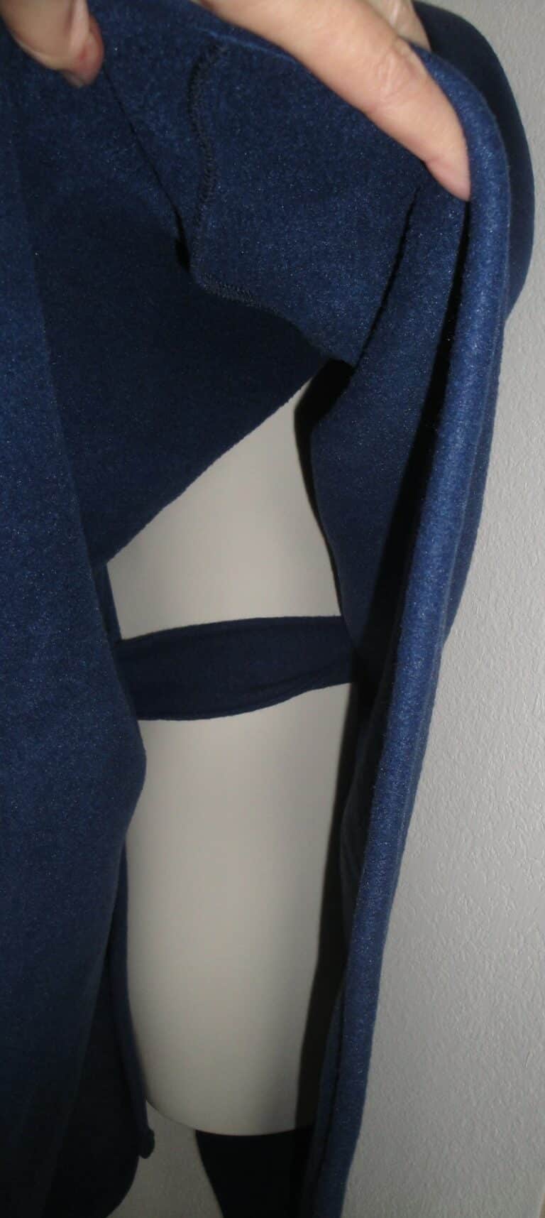 Navy Fleece Shandra Cape side opening