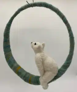 needle felt moon gazing bear