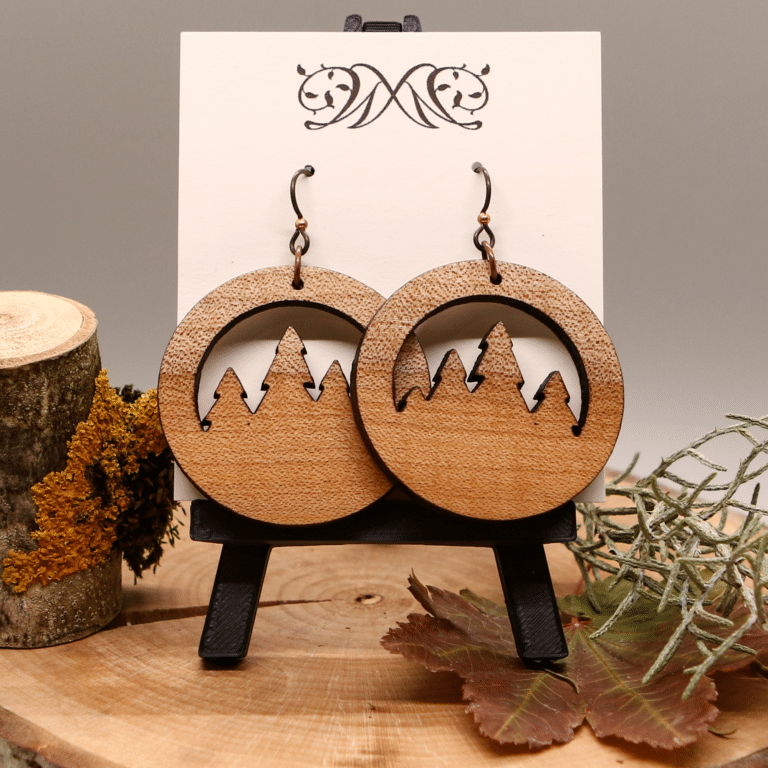 Quilted Maple Dangle Earrings - Laser Cut