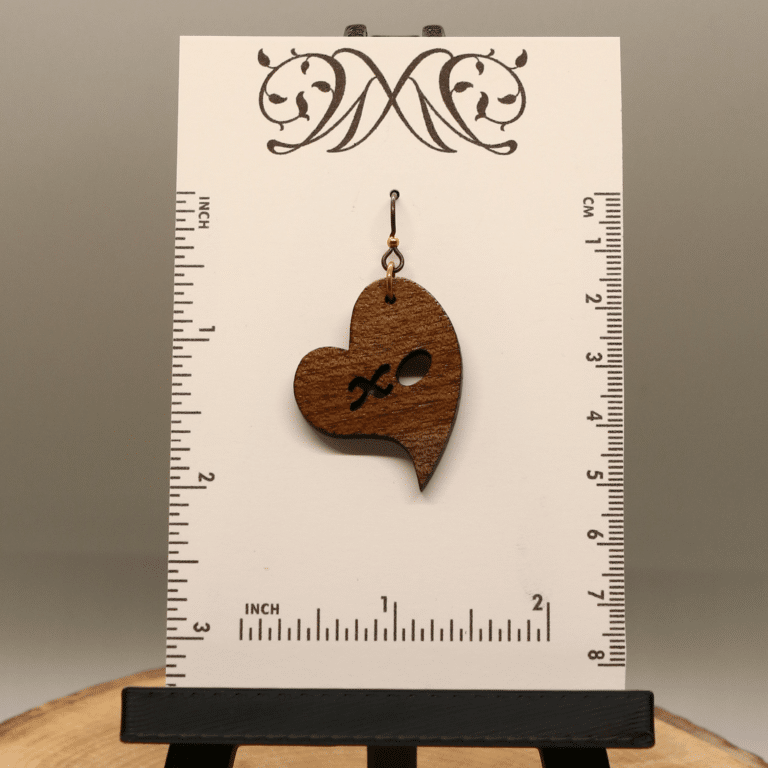 Size Chart for XO Heart Dangle Earrings