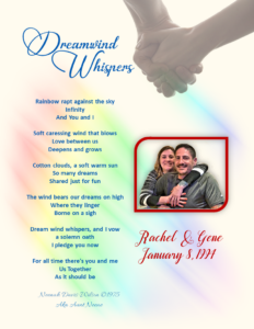 Print for romantic poem and photo w/ wedding date