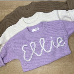 custom hand embroidered baby sweater