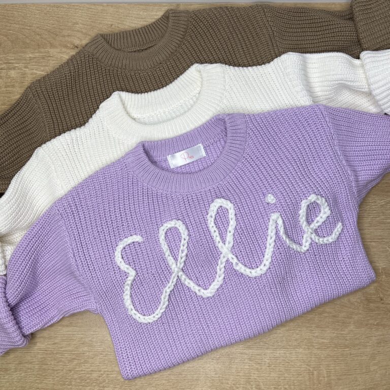 custom hand embroidered baby sweater