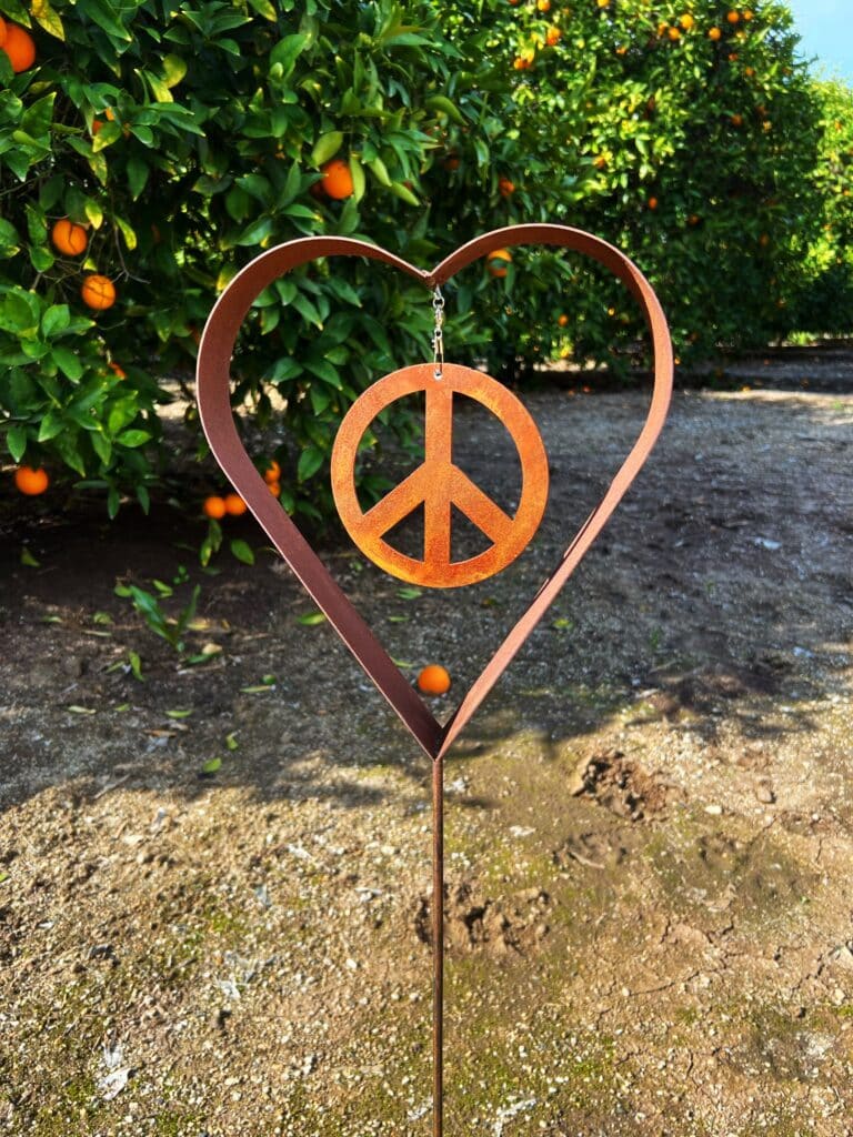 See Our Spectacular Decorative Garden Stake, Peace and Love Stake