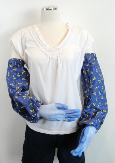 Blue Bees Garden Gloves with arm protection