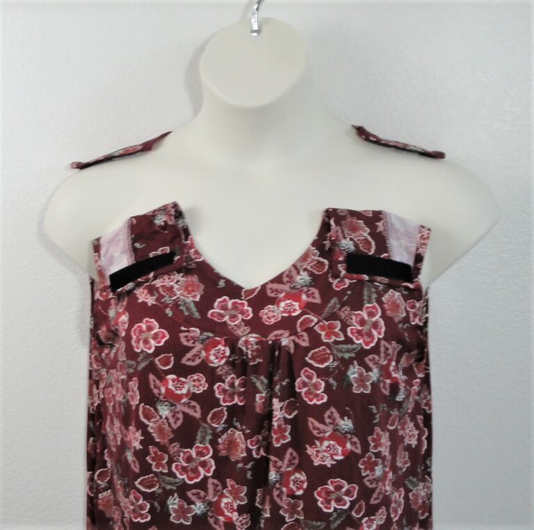Burgundy brick floral velcro