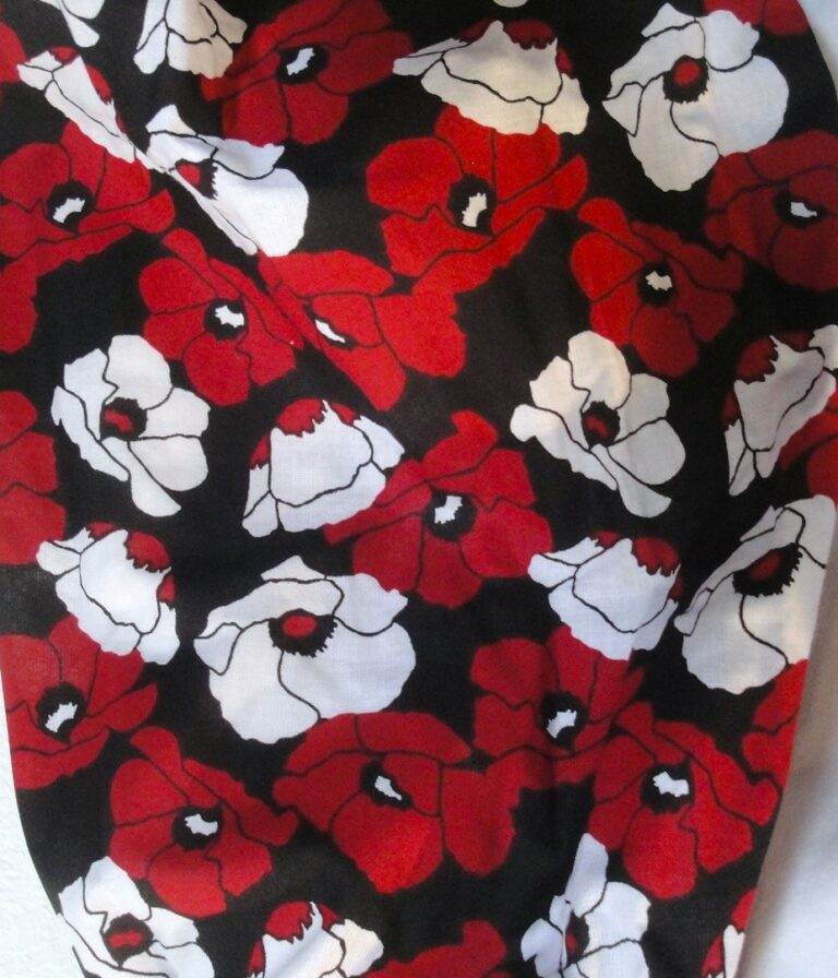 Red/black floral fabric