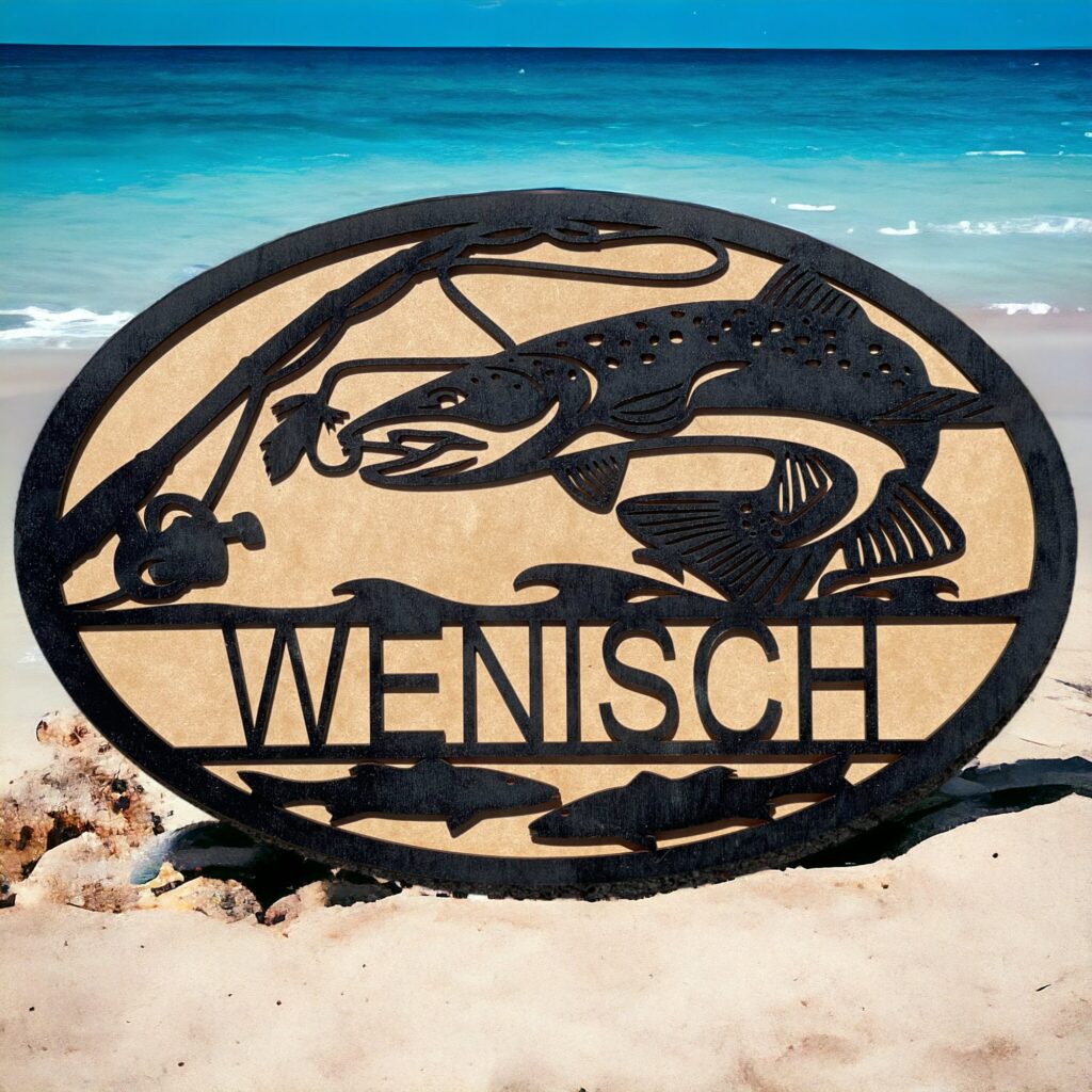 Custom Fish Design Name Sign