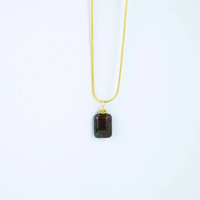 Garnet Pendant with gold plated chain