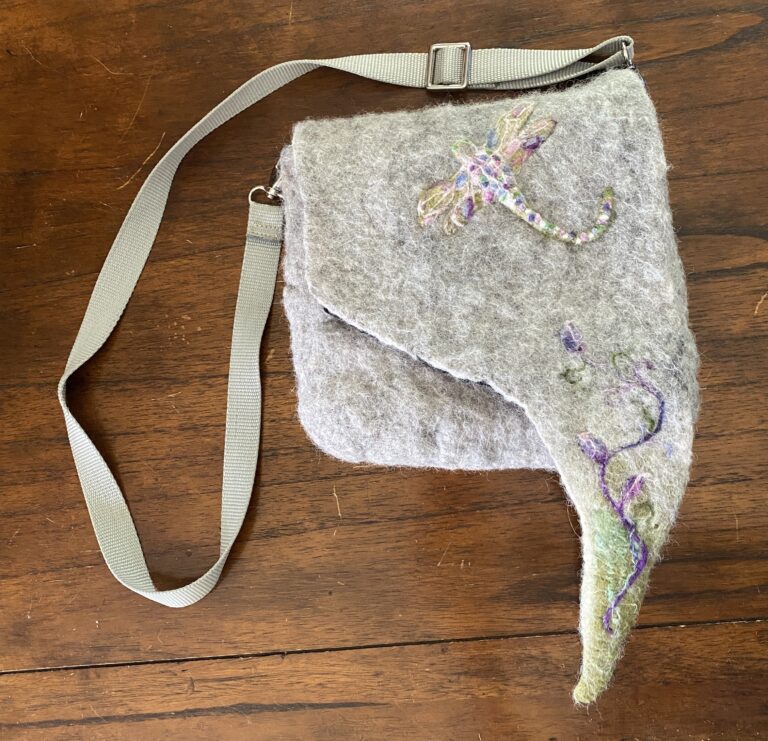 felt gray alpaca handbag