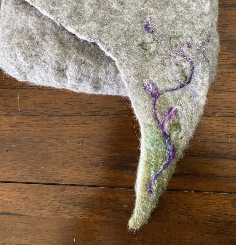 gray alpaca handbag