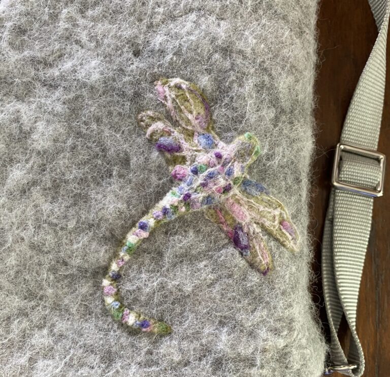 felt gray alpaca handbag