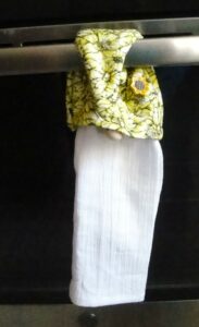 Gnome Kitchen Towel Holder in yellow sunflowers and bees