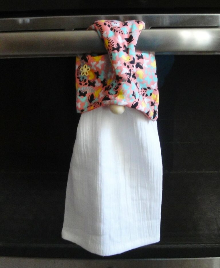 Gnome Kitchen Towel Holder - Coral Butterflies