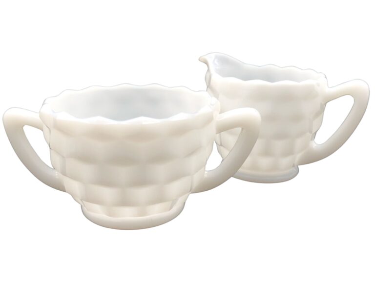 Image of White Milk Jug & Sugar Bowl Set