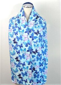 Blue Butterfly Adult Bib / Dinner Scarf / Dignity Bib