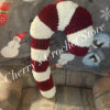 Crochet candy cane pillow