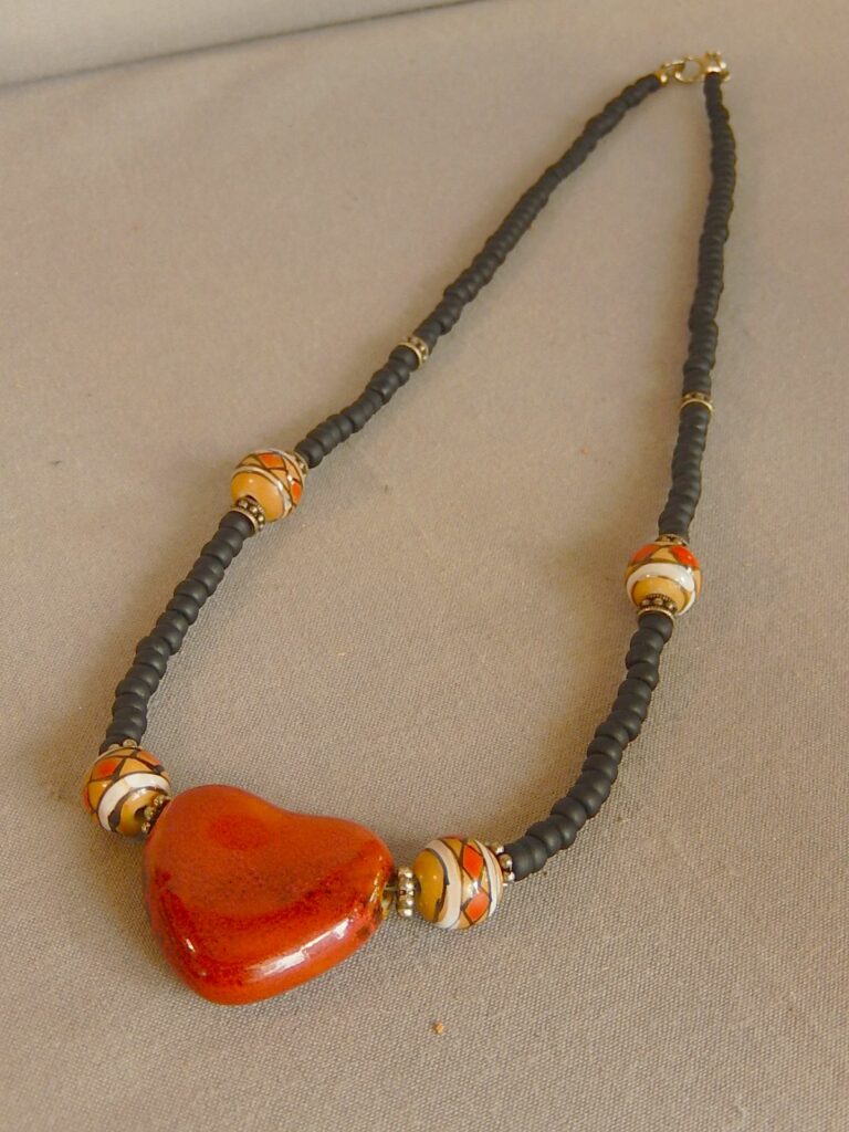 Southwest necklace with red heart