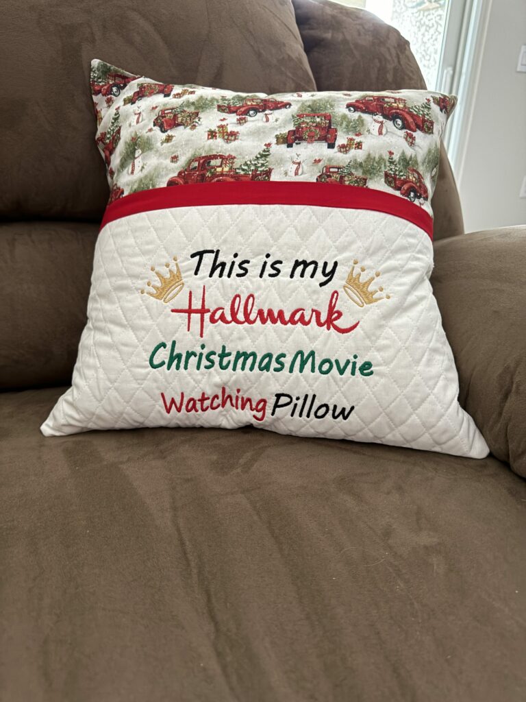 Christmas Movie Pillow Green 18"