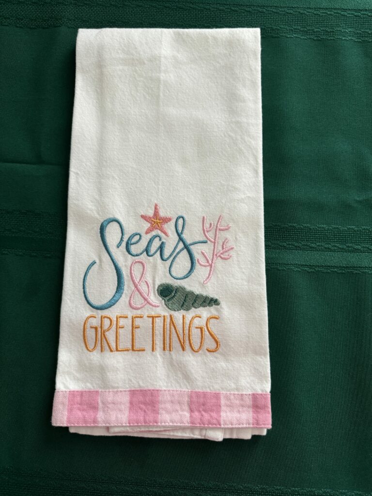 Seas & Greetings pink trim