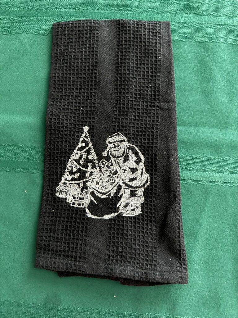 Black Waffle weave towel