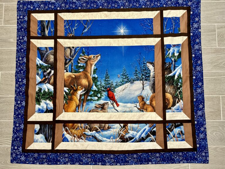 Christmas Star Attic Window Lap Quilt