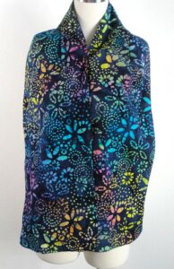 Navy Rainbow Floral Batik Bib