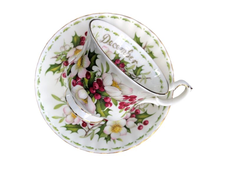 Teacup And Saucer Christmas Rose Dec by Royal Albert 51 Vintage La Vie Lane 2