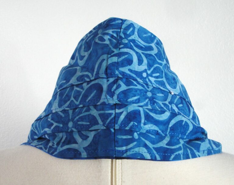 Blue Violets Batik Neck Pleats Dinner Scarf / Adult Bib