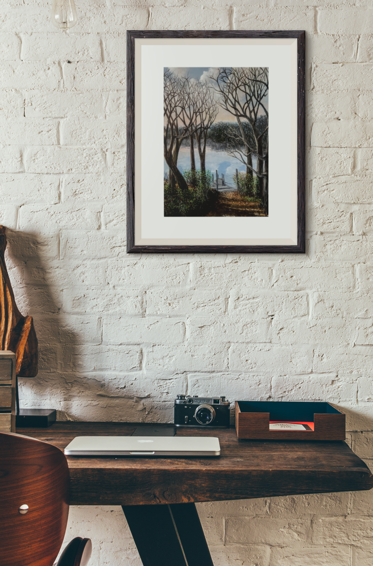 art print mockup featuring rustic furniture 3909 el1 2