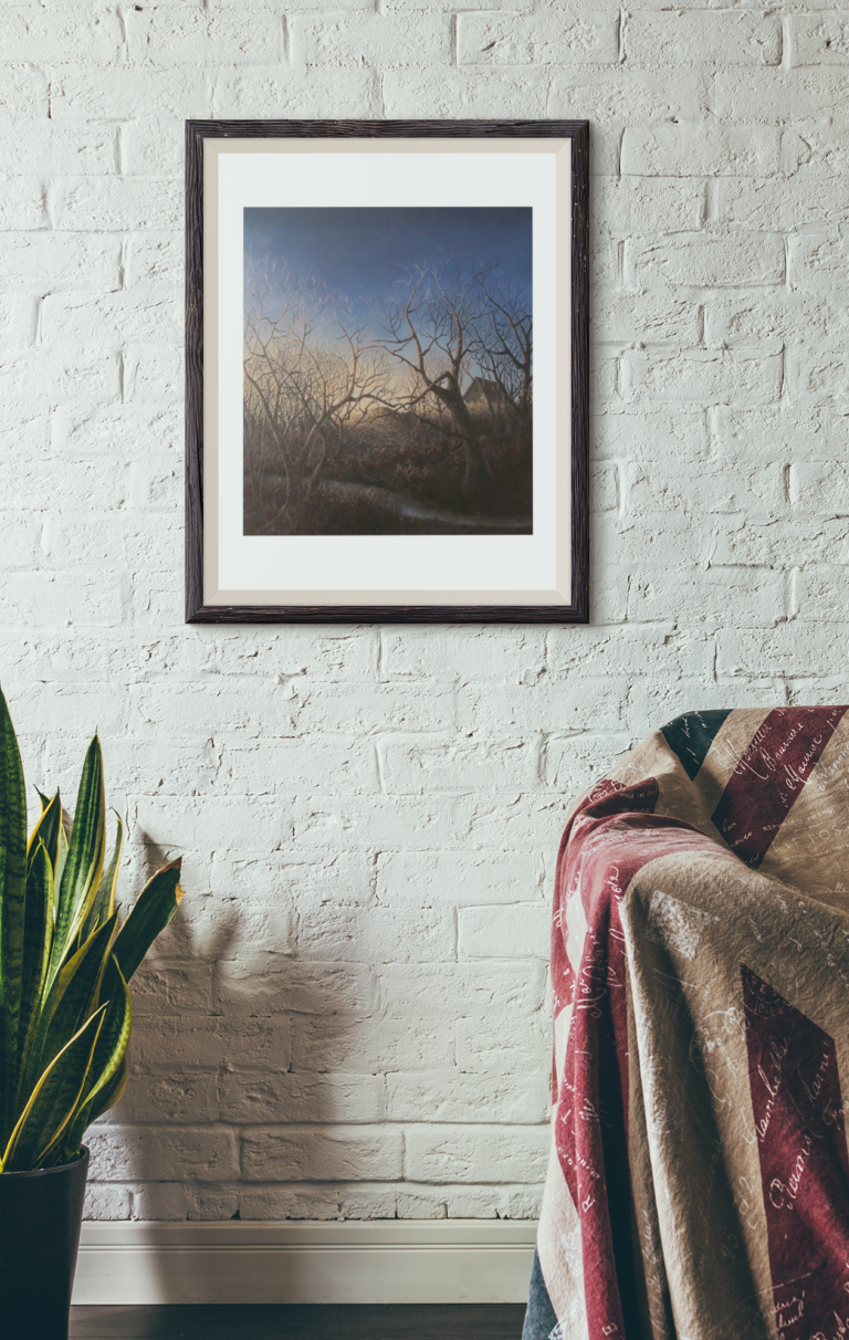 mockup of an art print on the wall of a relaxing living room 3910 el1