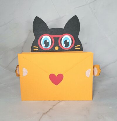 Kitty Surprise Note Card, Fun and Cute card for Halloween