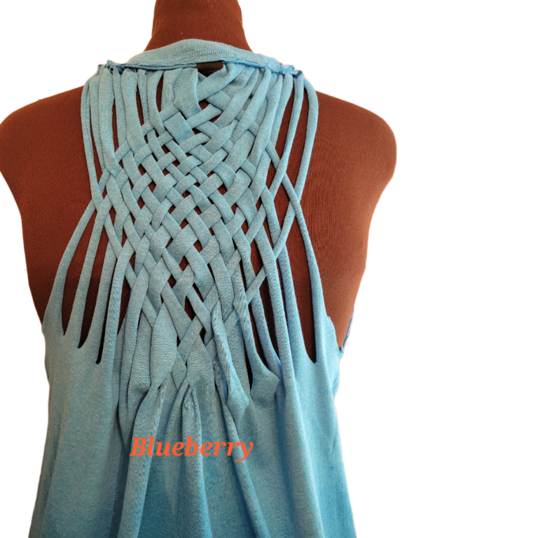 Blueberry Basket Weave Tee Back View