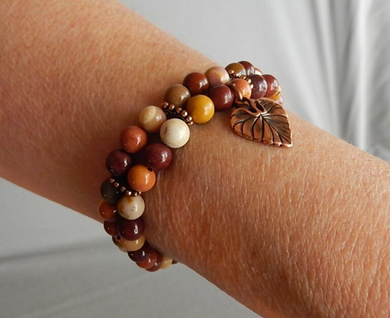 2 strand gemestone stretch bracelet