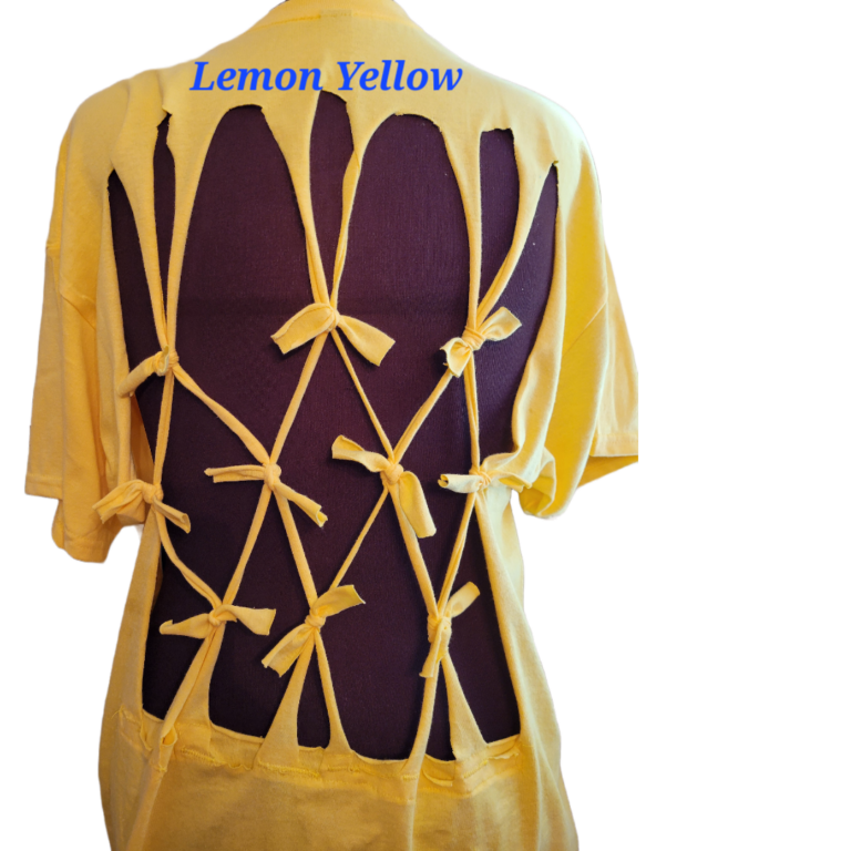 Lemon Lattice Back Tee Back View No Background