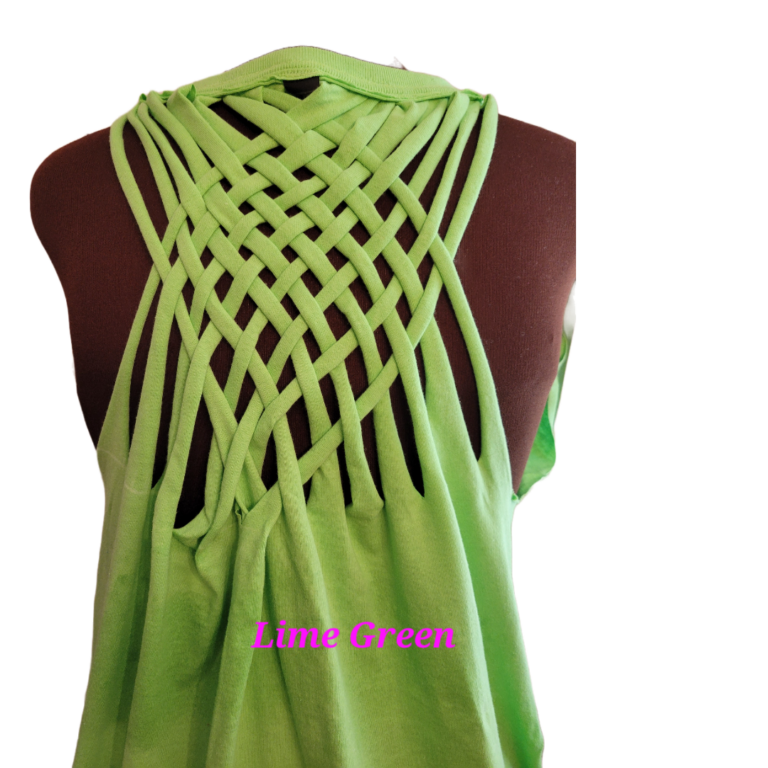 Lime Basket Weave Tee Back View