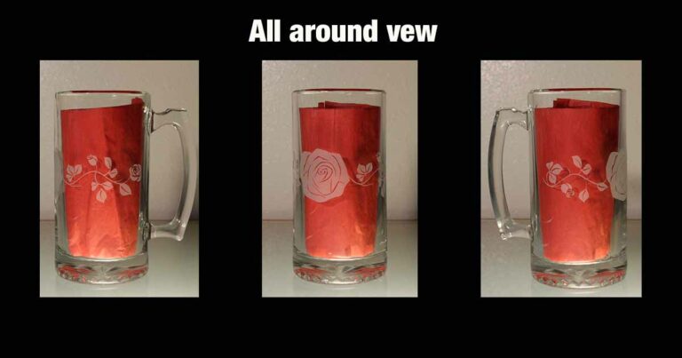 etched rose mug