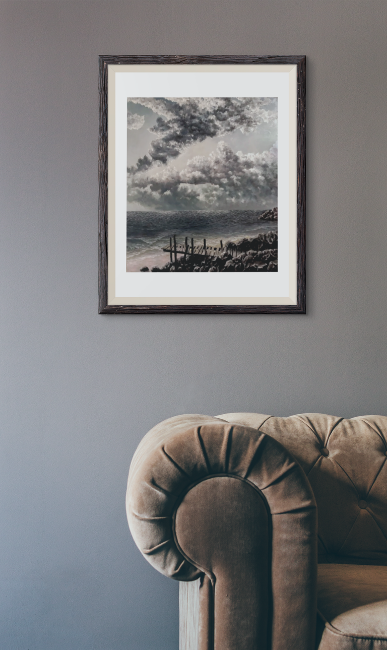 art print mockup featuring a modern couch 3916 el1 4
