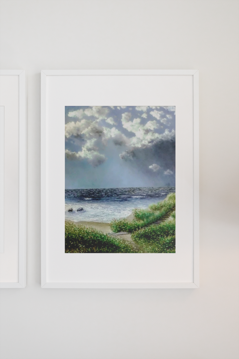 minimal poster frame mockup featuring a white wall 561 el 2 rocks