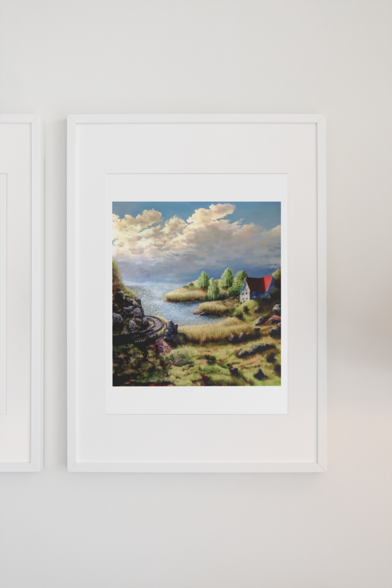minimal poster frame mockup featuring a white wall 561 el Tight Bend